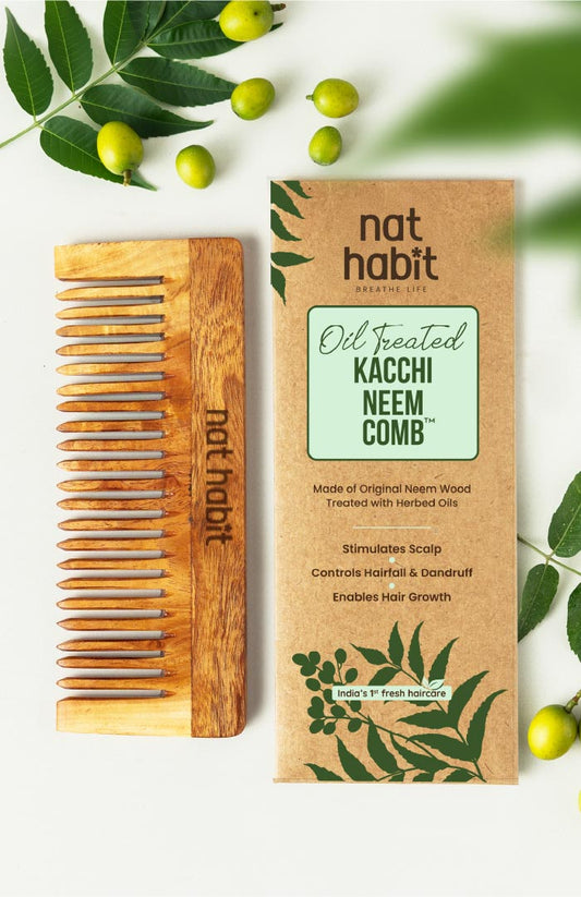 Wide Tooth Kacchi Neem Shampoo Comb 1個入り