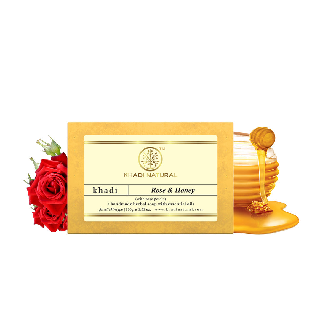 Rose & Honey With Rose Petals Soap Combo Pack Of 3 100gm Each