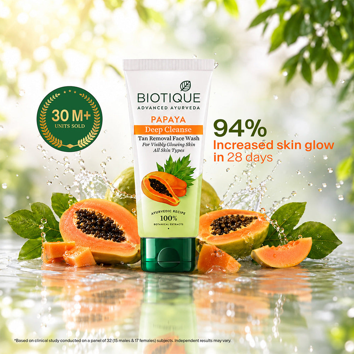【Biotique】 Papaya Deep Cleanse Face Wash｜パパイヤ ディープクレンズ 洗顔料｜150ml×2本セット