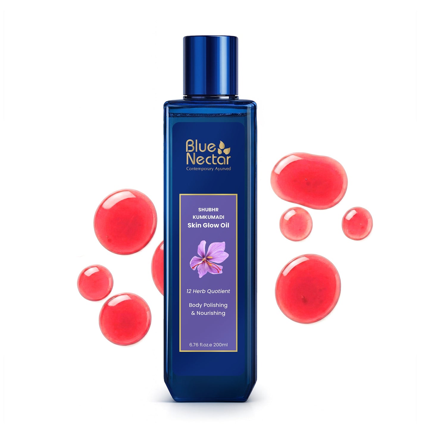 Shubhr Kumkumadi Body Oil for Glowing Skin | Body Polishing & Nourishing (12Herbs) 200ml