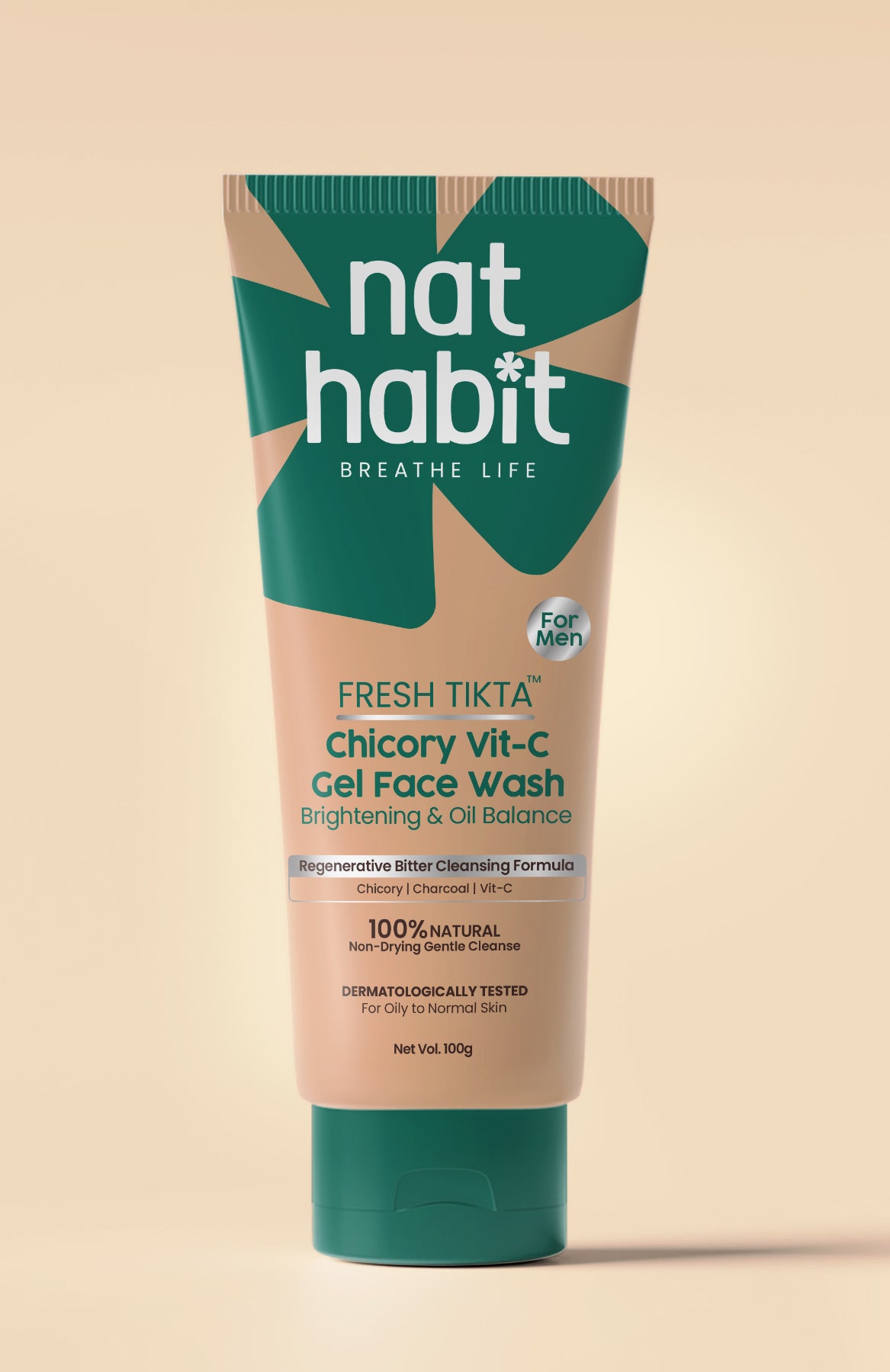 Men's Brightening & Oil Balance Tikta Face Wash 100g × 2