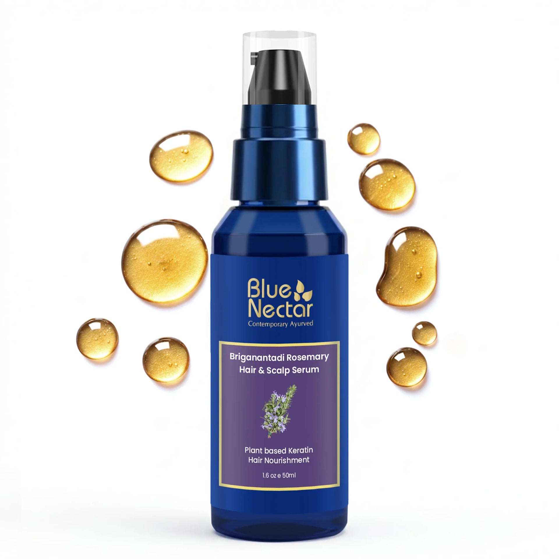 Rosemary Advanced Hair Growth Serum for Dry & Frizzy Hair with Plant Based Keratin (17 Herbs, 50ml) 50ml