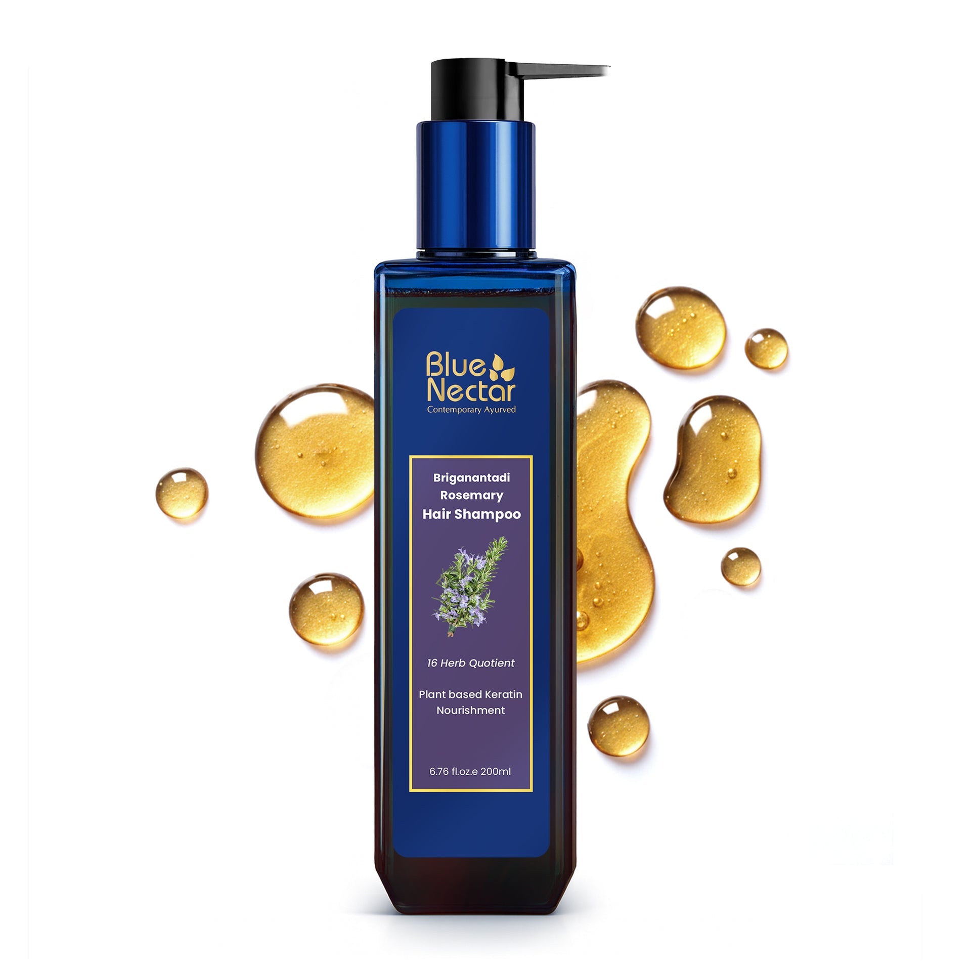 Rosemary Shampoo with Keratin for Hair Growth & Frizz-Free Hair (16 Herbs, 200ml) 200ml