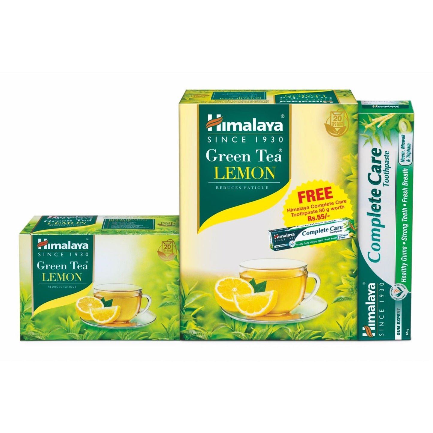 GREEN TEA LEMON 2G´20s + COMPLETE CARE TOOTHPASTE 80G FREE OFFER PACK 2G 20'S