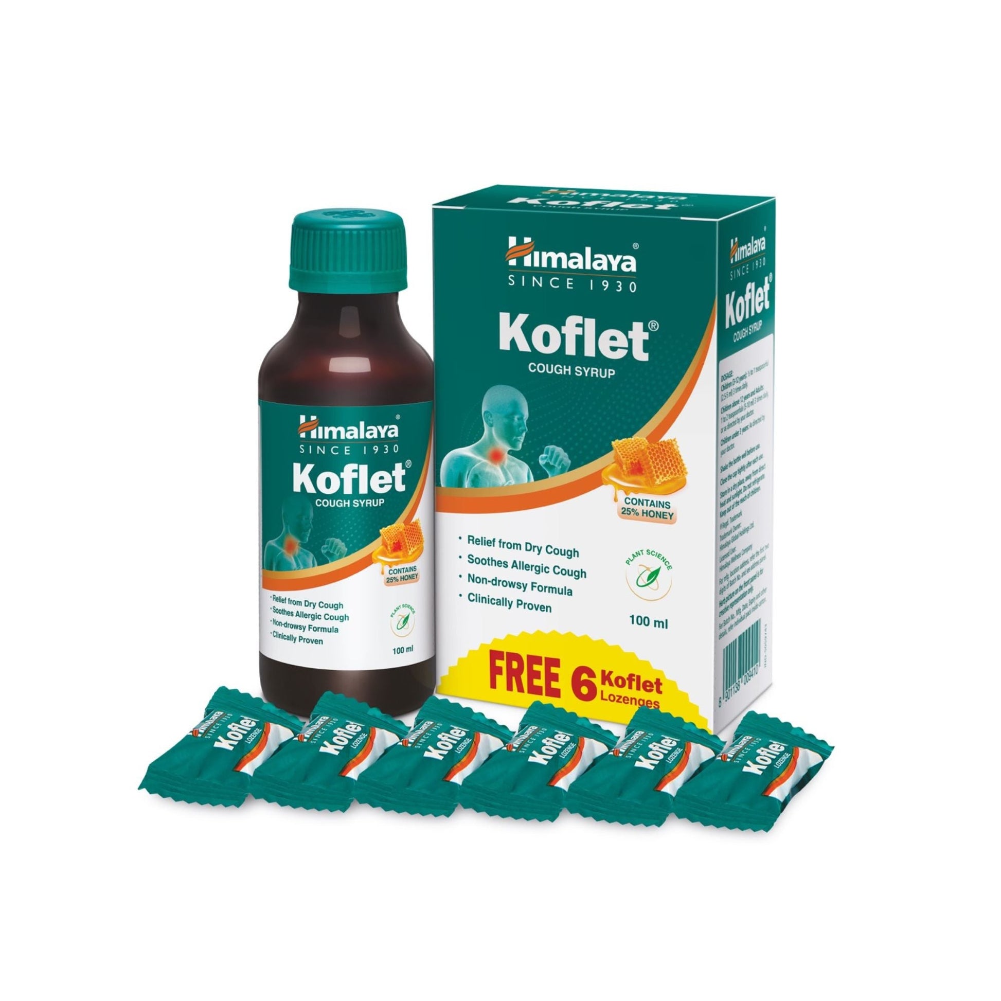 KOFLET SYRUP 100 ML + 6 LOZENGES FREE 100ml