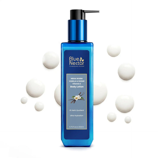 【Blue Nectar】 Niraa Sugar and Warm Vanilla Body Lotion with Plant Based Vitamin E (12 herbs, 200ml)｜ニラー シュガー＆ウォームバニラ ボディローション 植物性ビタミンE配合｜200ml