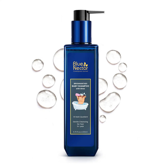 【Blue Nectar】 Niraa Baby Shampoo with Natural Ghee for Gentle Cleansing | No Tear Formula (14 Herbs, 200ml)｜ニラー ベビーシャンプー ナチュラルギー配合｜200ml