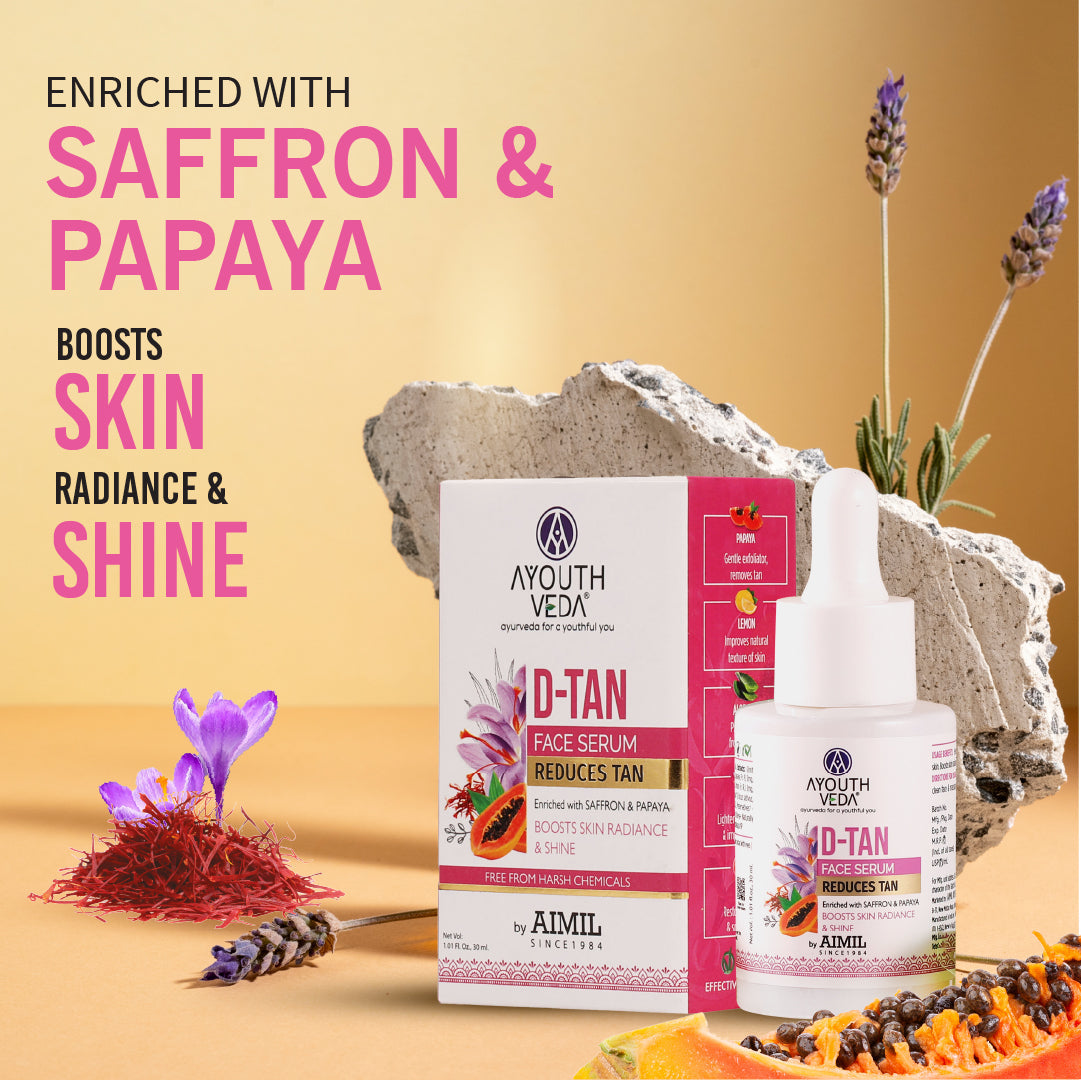 D-Tan Face Serum | Enriched With Saffron & Papaya | Natural De-Tanning & Skin Radiance Formula | Boost Skin Radiance & Shine - 30 ml 30ml