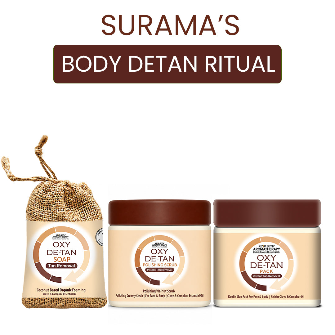 【Keya Seth】 Surama's Body Ritual (Oxy Soap + Oxy Scrub + Oxy Pack)｜スラマズ ボディ リチュアル（オキシ ソープ＋スクラブ＋パック）3点セット｜200ml