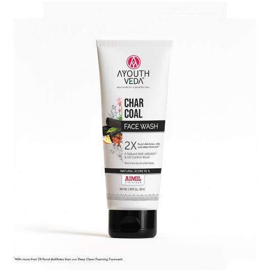 Charcoal Face Wash with Activated Bamboo Charcoal & Floral Distillates | Deep Detoxifying & Brightening Formula | Dermatologically Safe | Suitable for All Skin Types | Net Qty – 100 ml - Single 100ml
