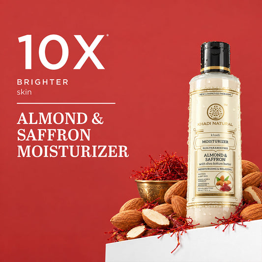 【KHADI】 Khadi Natural Almond & Saffron Moisturizer- SLS &  Paraben Free｜アーモンド & サフラン モイスチャライザー SLS & パラベンフリー｜210gm