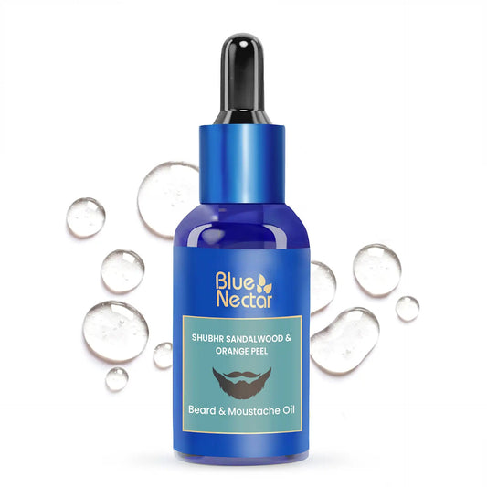 【Blue Nectar】 Shubhr Sandalwood and Orange Peel Beard and Moustache Growth Oil (30 ml)｜シュブル サンダルウッド&オレンジピール ビアード&ムスタッシュ グロウオイル（30ml）｜30ml