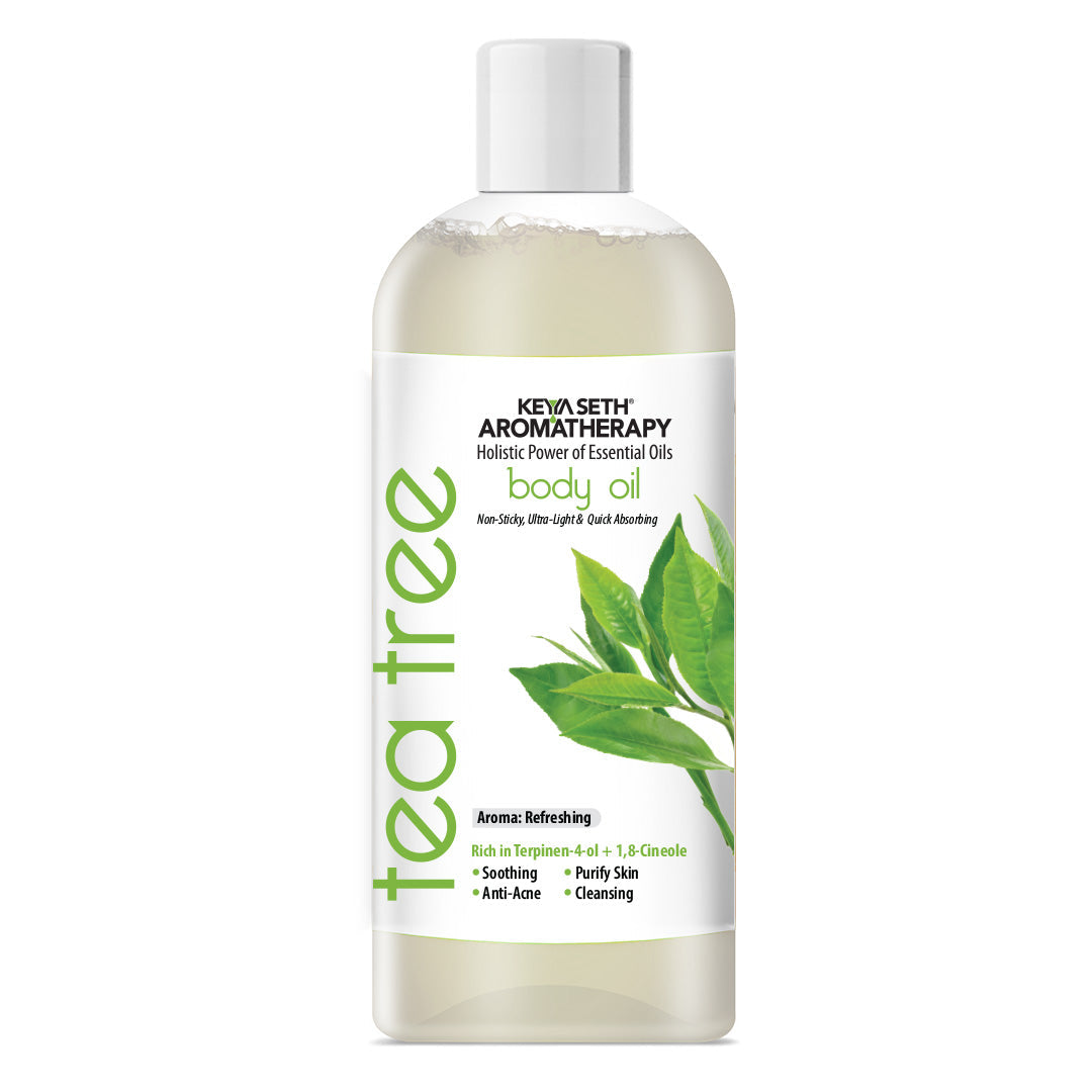 Tea Tree Body Oil - Moisturising, Anti Acne, Cleansing, Soothing & Purifies Skin; Non-Sticky, Quick-Absorbing 400ml