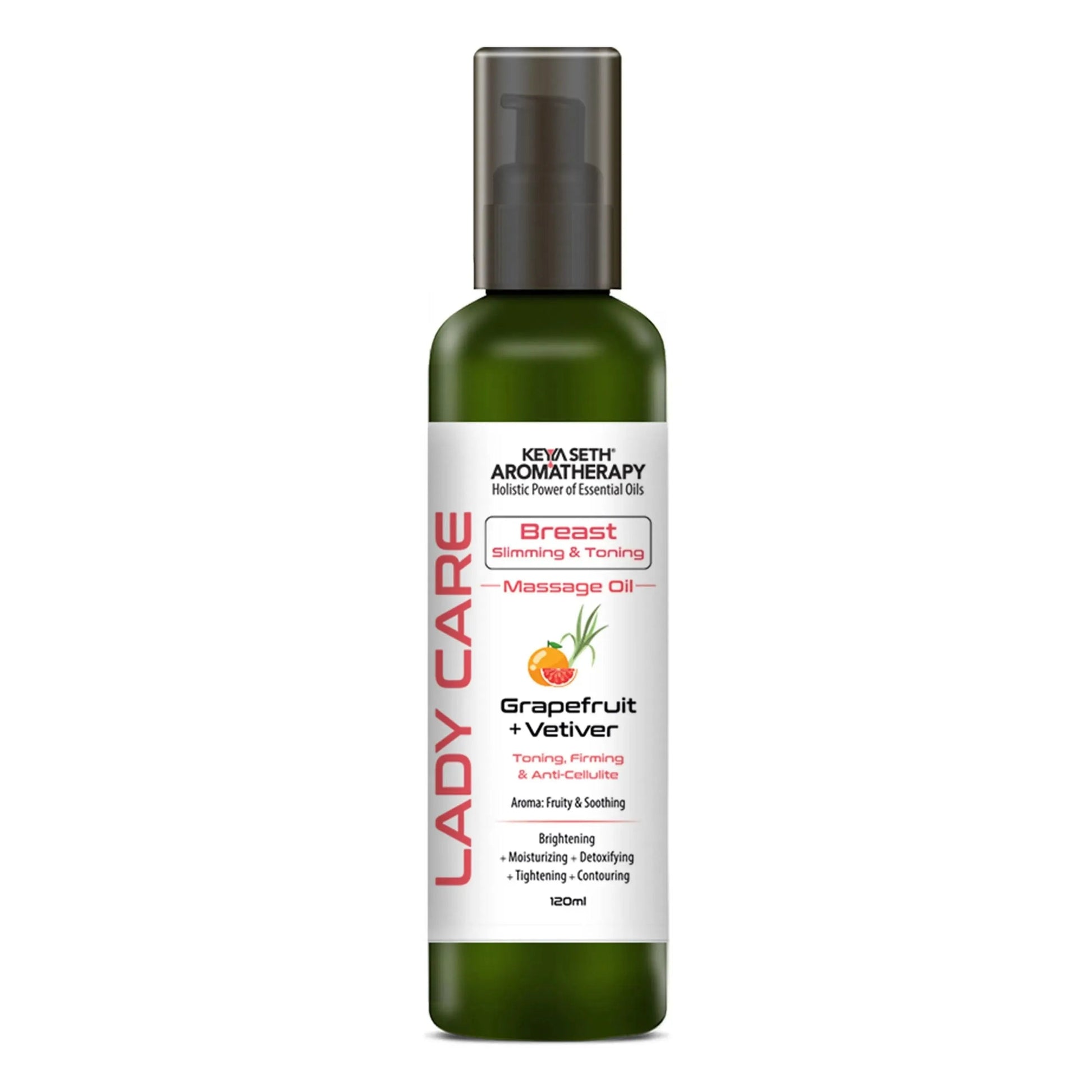 Lady Care Breast Sliming & Toning Massage Oil,Toning,Firming & Anti Cellulite, Grapefruit & Vetiver 120ml