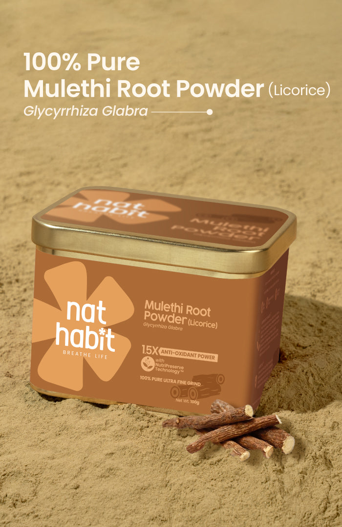【Nat Habit】 100% Pure Mulethi Root Powder｜ムレティ（リコリス）ルート パウダー｜100g