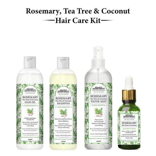 Rosemary Hair Growth Treatment Kit for Dry Hair- Rosemary Hair Serum, Hair Oil, Shampoo, Water Mist to Reduce Itching, Oiliness, Flakes & Hair Fall 630ml