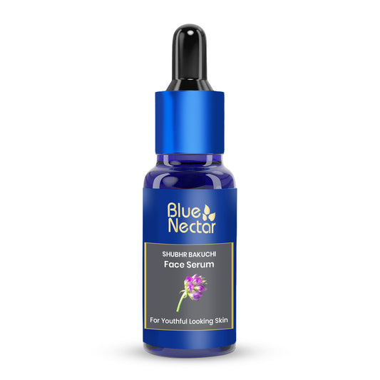 【Blue Nectar】 Shubhr Bakuchi Oil Free Face Serum | Natural Retinol Alternative for Youthful Skin (30 ml) 30ml + Gua Sha