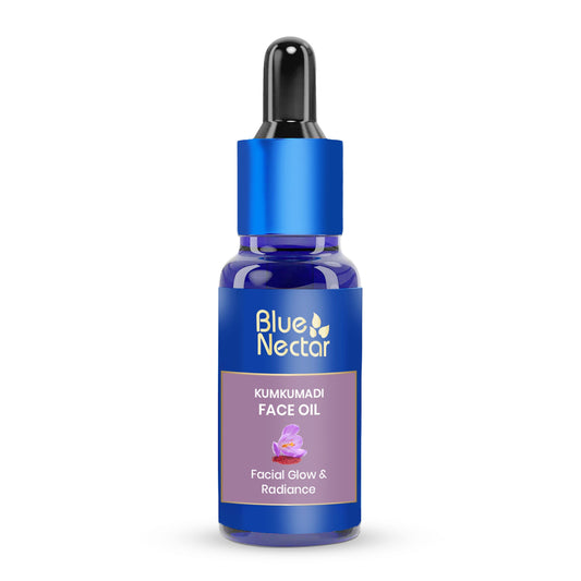 【Blue Nectar】 Kumkumadi Face Serum and Oil with Saffron for Glowing Skin (26 herbs) 30ml + Gua Sha
