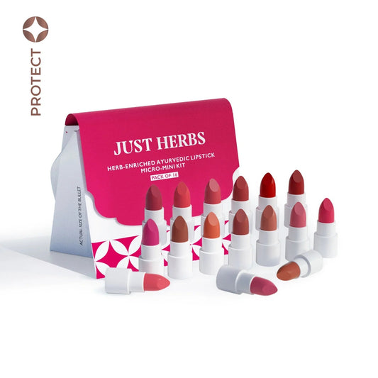 【Just Herbs】 Herb Enriched Ayurvedic Lipstick Micro-Mini Kit｜ハーブエンリッチド アーユルヴェーディック リップスティック マイクロミニキット