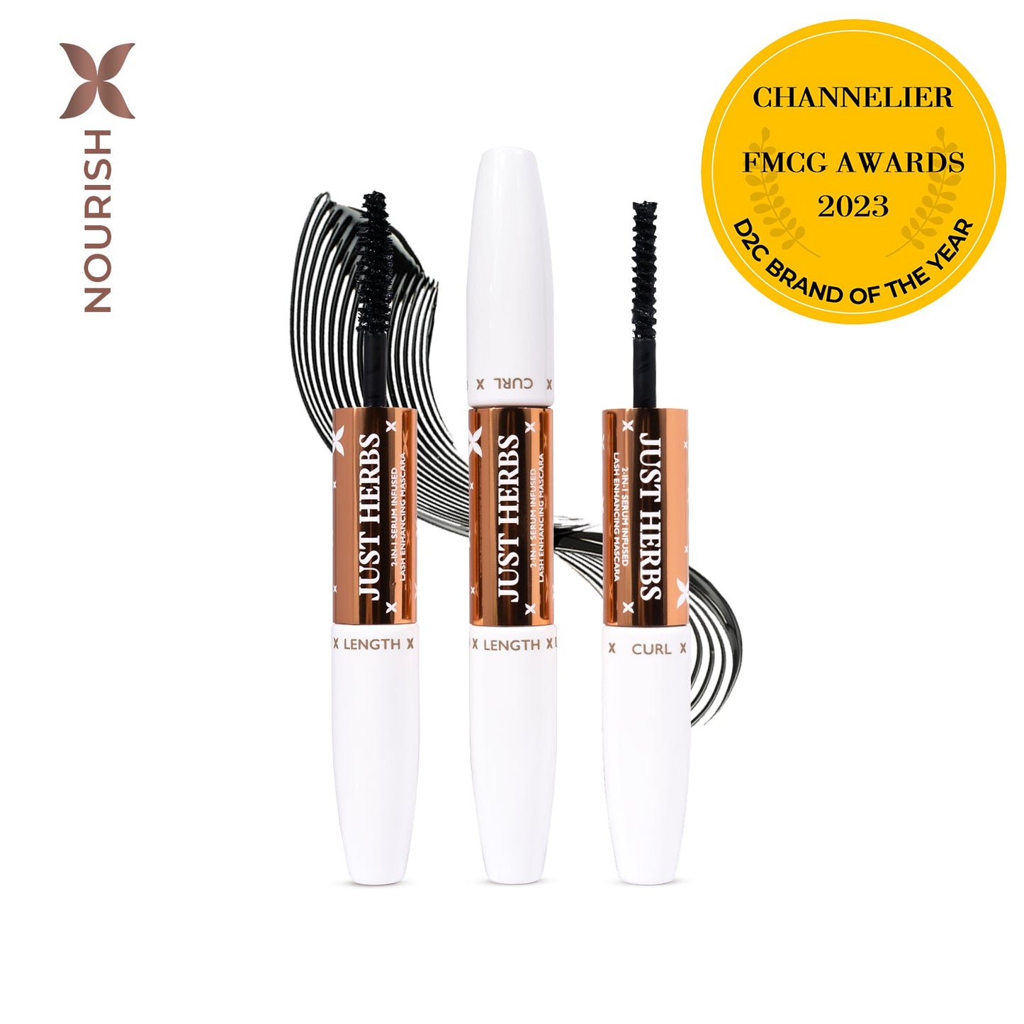 2-in-1 Serum-infused Lash Enhancing Mascara with Castor Oil and Coconut Oil 8g