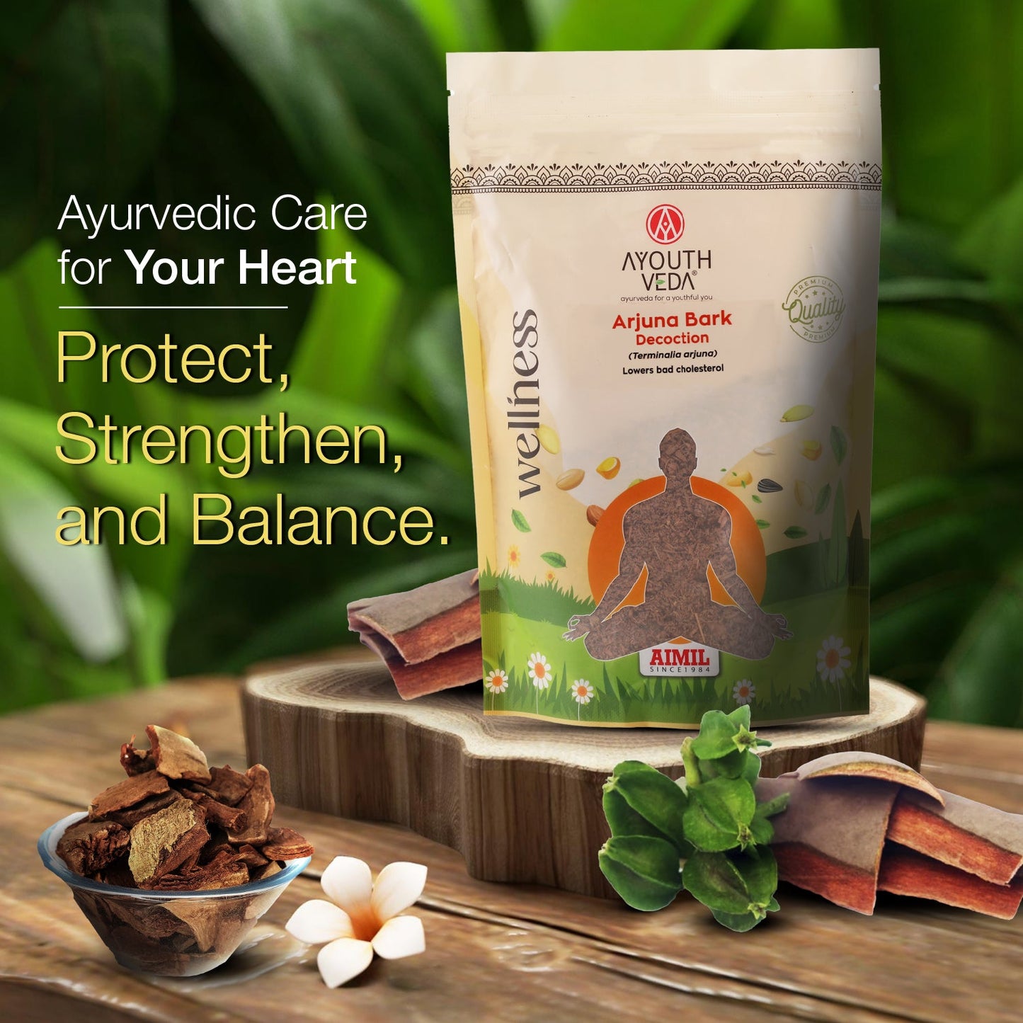 Arjuna Bark Decoction | Pure Terminalia arjuna Cardiac Tonic for Heart Strength, Healthy Cholesterol & Improved Circulation | Antioxidant-Rich Ayurvedic Herbal Drink for Cardiovascular Wellness | Net Qty: 200g 200g