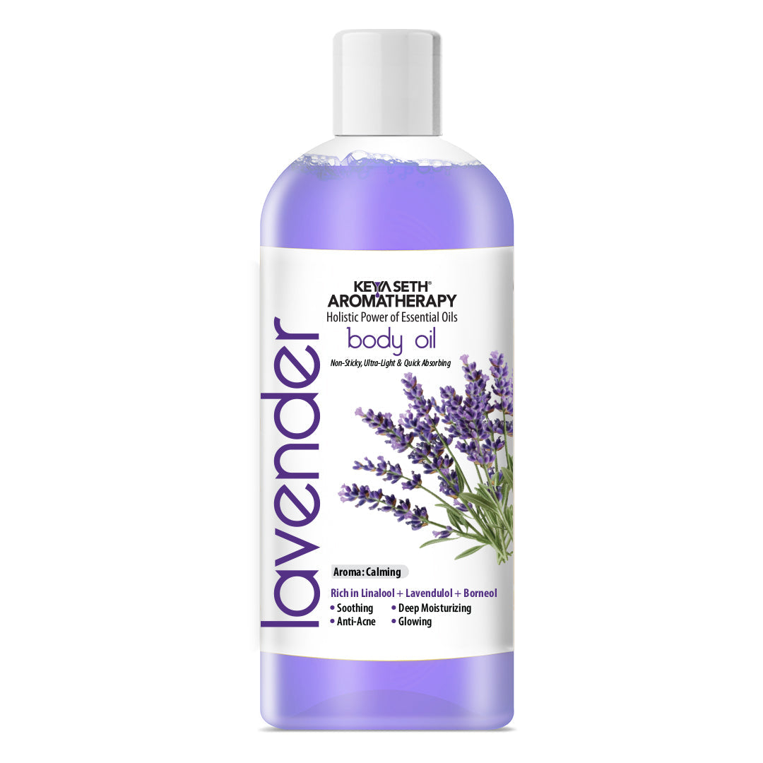 Lavender Body Oil - Deep Moisturizing, Anti-Acne, Soothing For Glowing Skin; Non Sticky, Quick Absorbing 400ml
