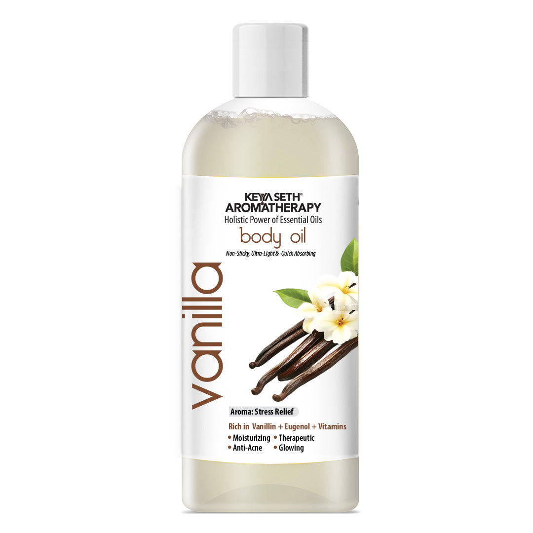 Vanilla Body Oil - Moisturizing, Nourishing, Anti-Acne For Glowing Skin; Non Sticky, Quick-Absorbing 400ml