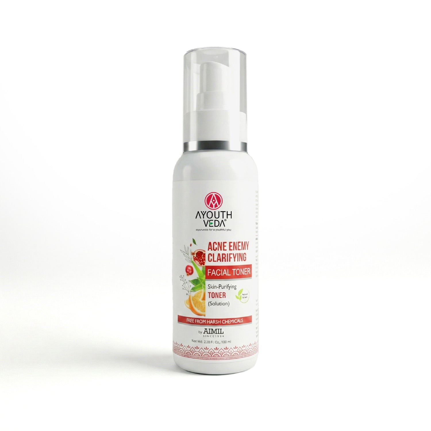 Acne Enemy Clarifying Facial Toner with Pomegranate, Amla, Aloe Vera & Rose Distillate for Acne & Oil Control | Dermatologically Tested |Suitable for Oily & Acne-Prone Skin | Net Qty – 100 ml 100ml