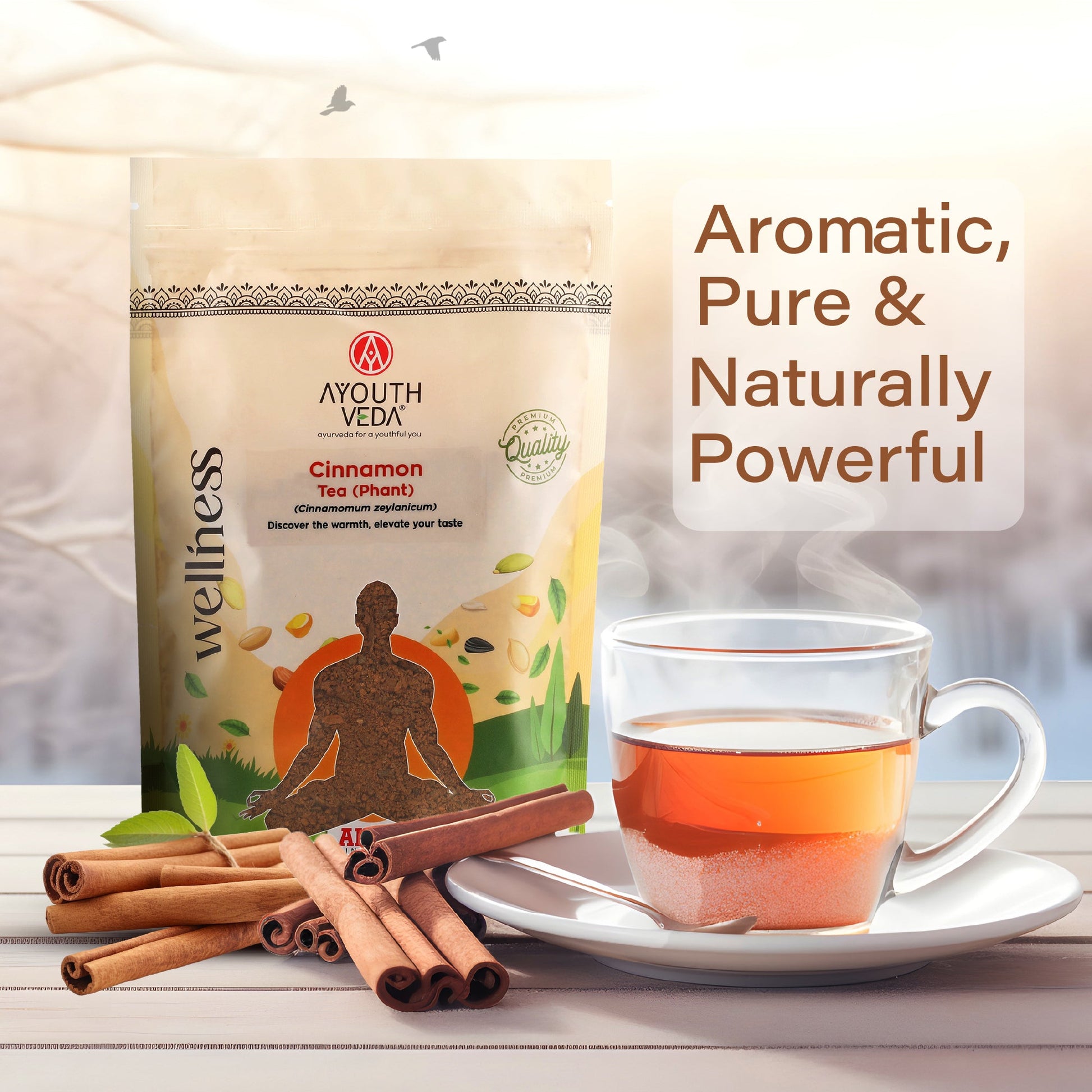 Cinnamon Tea (Phant) | Pure Ceylon Cinnamon Herbal Infusion for Digestive Health, Immunity & Metabolism | Naturally Sweet, Aromatic & Caffeine-Free Wellness Drink | Versatile for Daily Use | Net Qty: 200g 200g