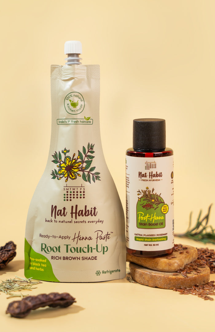 Ready to Apply Root Touch Up & Stain Boost Oil ヘナ60g + オイル50ml