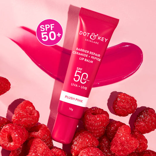 【Dot & Key】 Ceramide + Peptide Lip Balm In-Vivo Tested SPF 50+ PA+++ Plush Pink