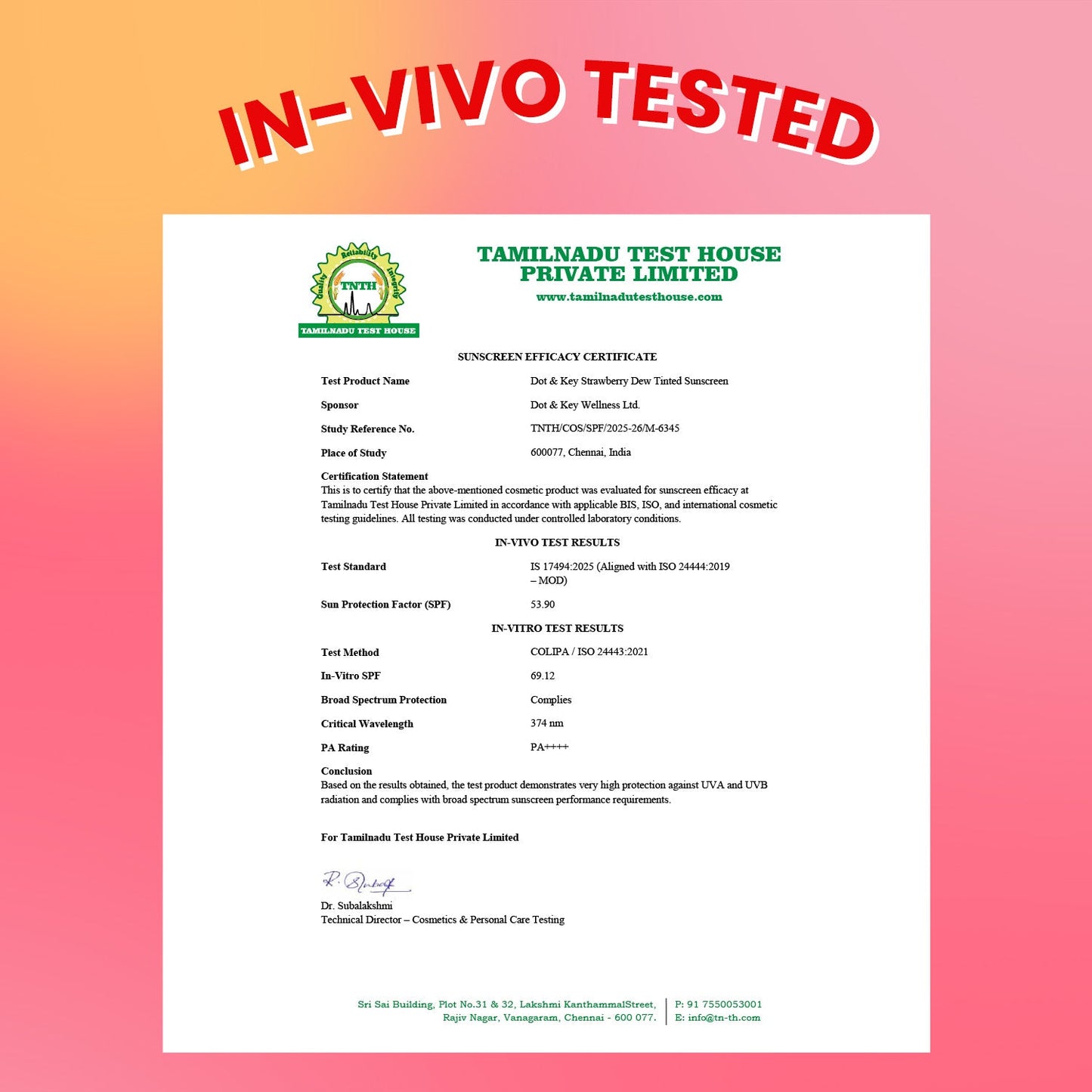 Strawberry Dew Tinted Sunscreen, In-Vivo Tested SPF 50+ PA++++ 
