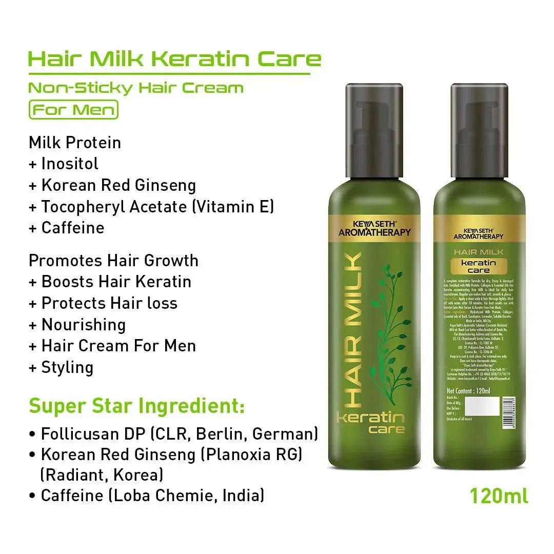 Hair Milk, Hair Cream For Hair Growth, Styling & Grooming, Keratin Treatment, Nourishment, Hair Fall Control for Men Daily Use Conditioner 120ml