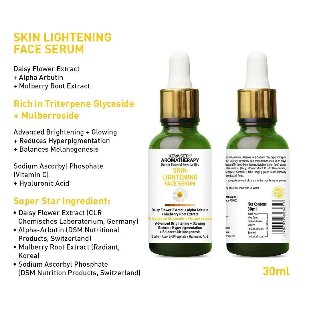 Skin Lightening Face Serum, Daisy Flower + Alpha Arbutin + Mulberry Root, Brightening & Glowing, Hyperpigmentation, Melanogenesis, with Hyaluronic Acid 30ml