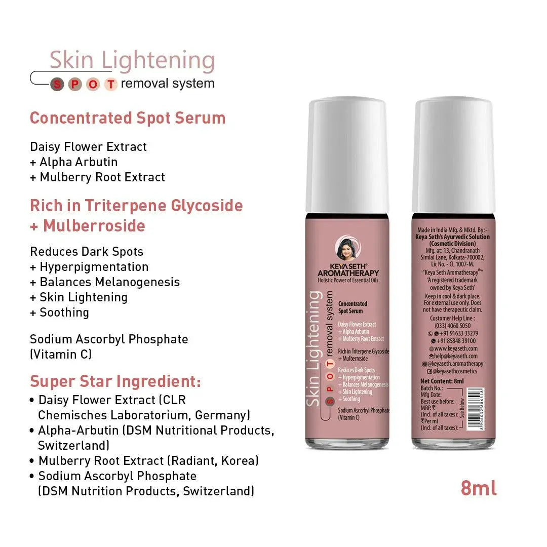 Skin Lightening Spot Serum, Daisy Flower + Alpha Arbutin + Mulberry Root, Dark Spots & Brightening, Hyperpigmentation, with Sodium Ascorbyl Phosphate 8ml
