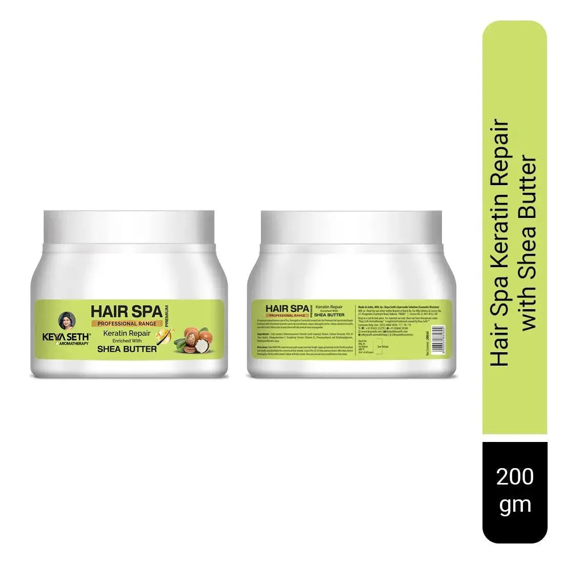 Hair Spa Premium Keratin Repair, Smoothing & Strengthening Hair Mask for Weak & Frizzy Hair Enriched with Aloe Vera, Gooseberry & Chamomile Oil 200g