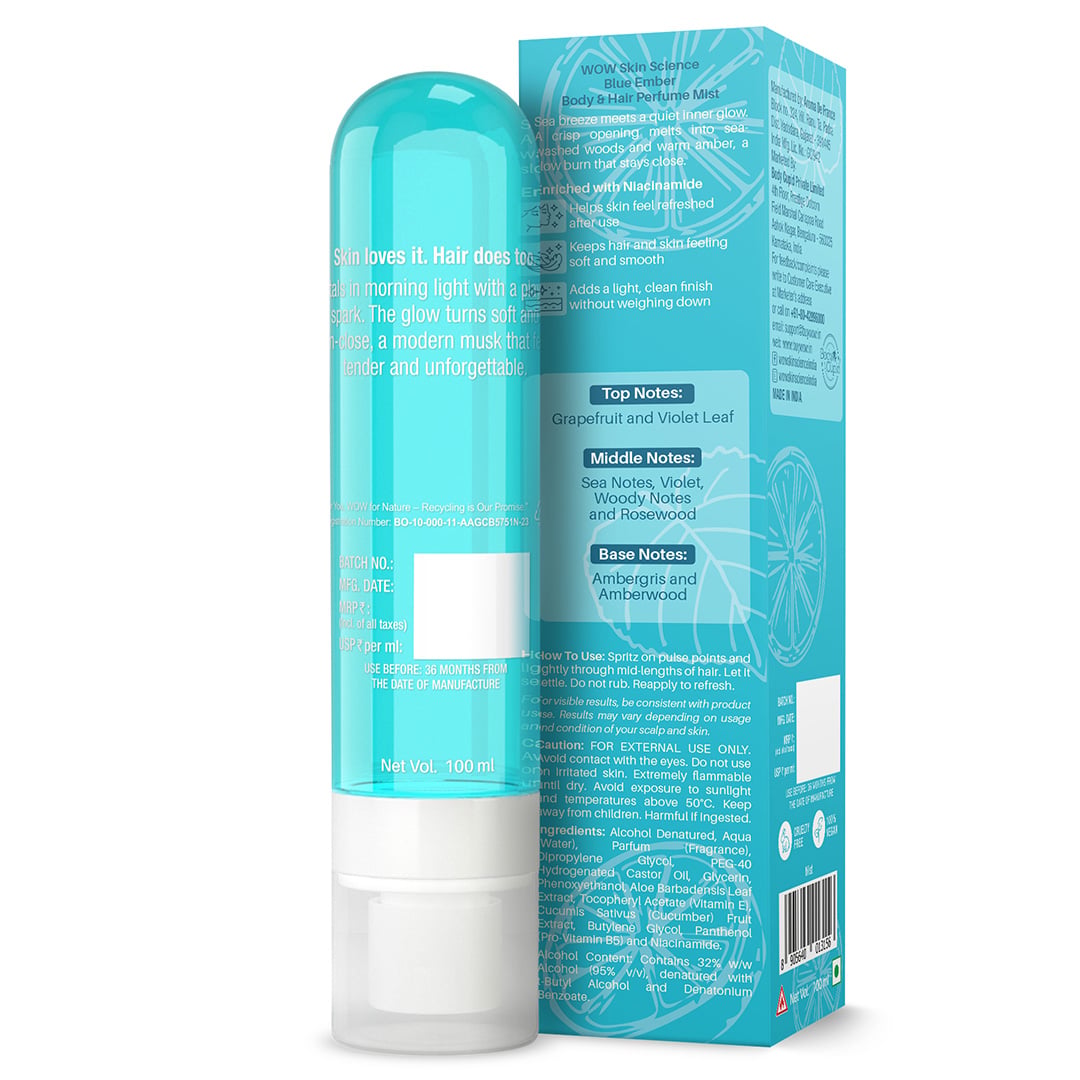 Blue Ember Hair & Body Perfume Mist Refreshing Grapefruit & Sea Scent 100ml
