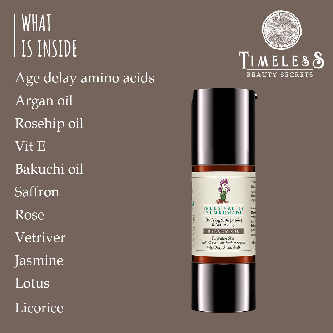 Indus Valley Kumkumadi Beauty Oil For Mature Skin 30ml