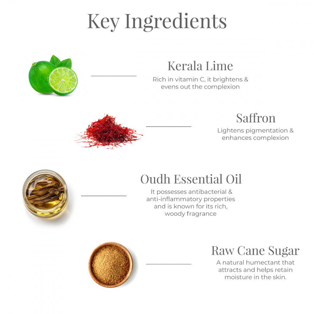 Luxury Sugar Soap Lime Saffron & Oudh 100g