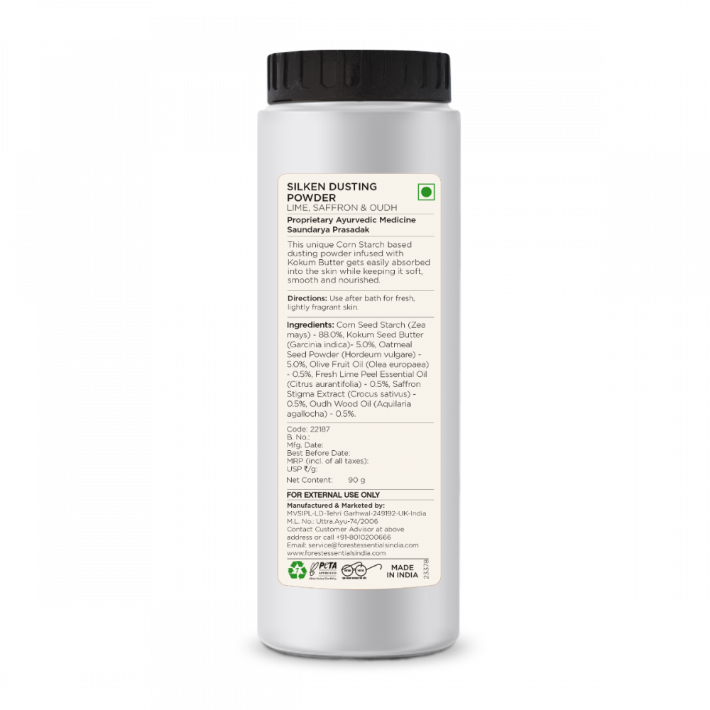 Silken Dusting Powder Lime Saffron & Oudh 90g