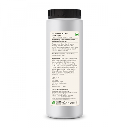 Silken Dusting Powder Lime Saffron & Oudh 90g