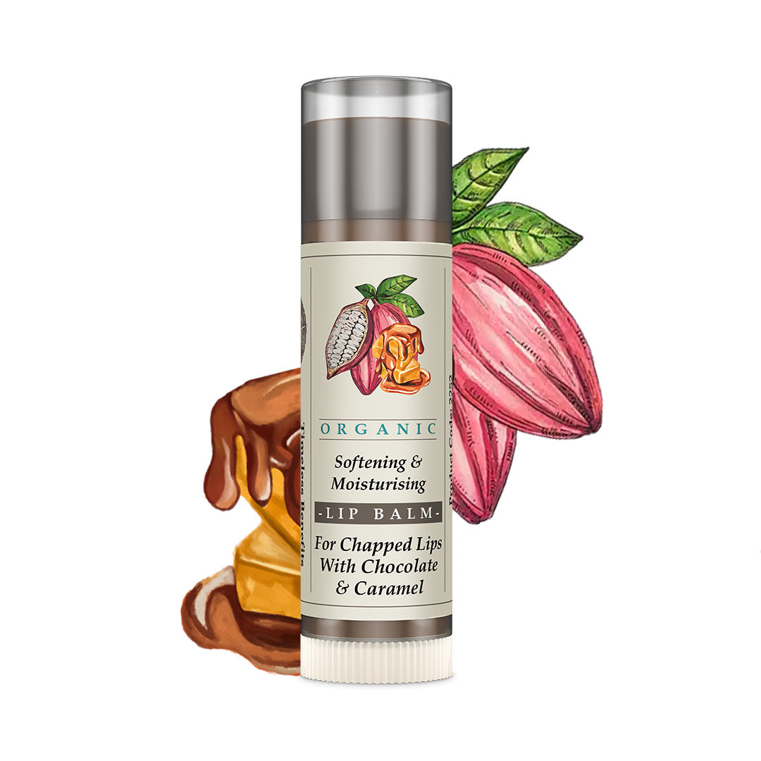 Organic Softening & Moisturising Lip Balm for Chapped Lips Chocolate & Caramel 5g