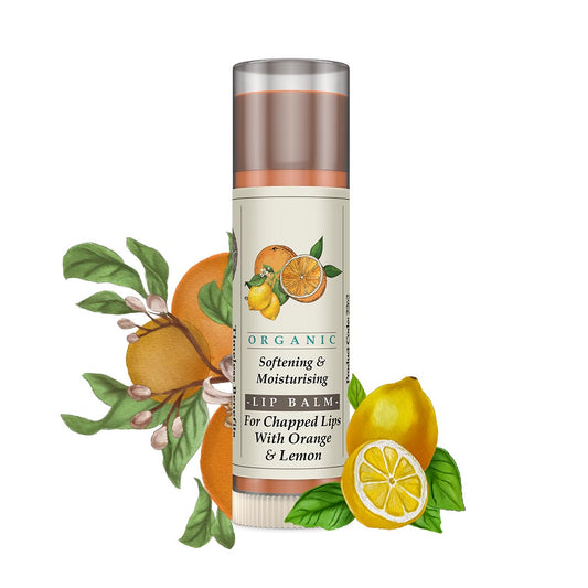 Organic Softening & Moisturising Lip Balm for Chapped Lips Orange & Lemon 5g