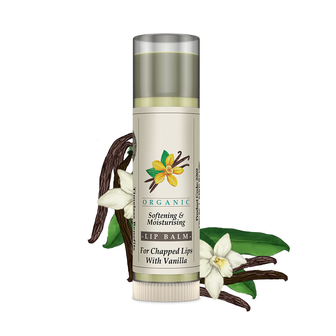 Organic Softening & Moisturising Lip Balm for Chapped Lips Vanilla 5g