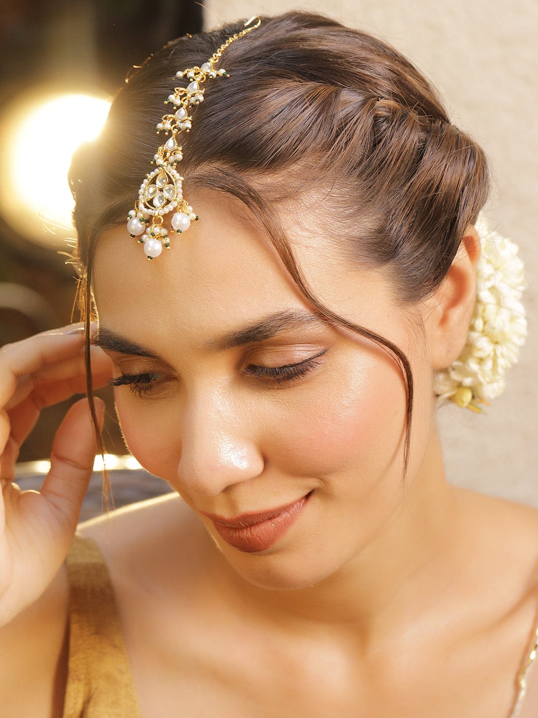 Tradition Touch Kundan Maang Tikka Gold