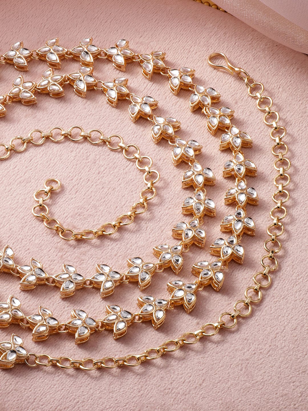 Sculpted Kundan Kamarbandh Gold