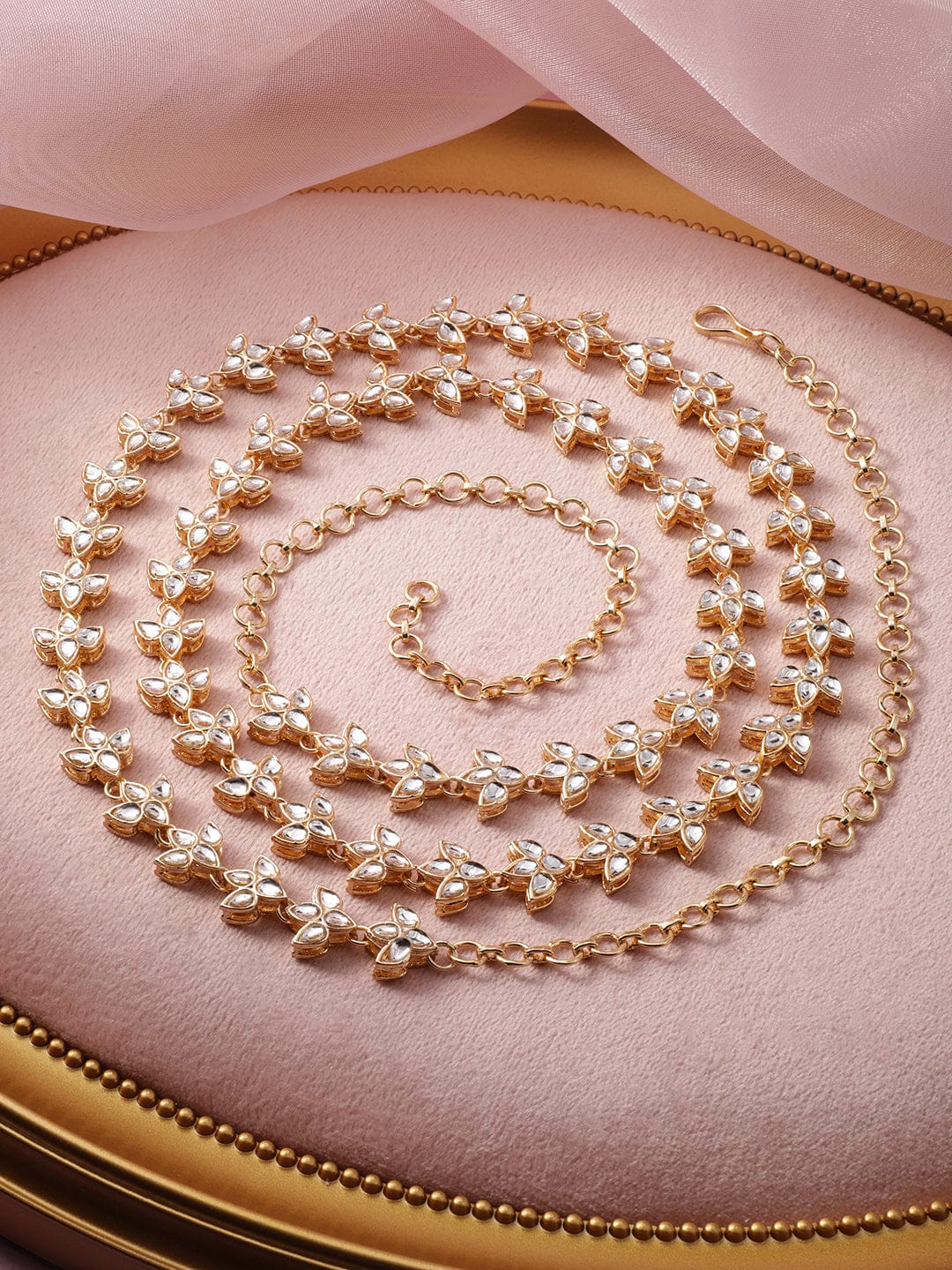 Sculpted Kundan Kamarbandh Gold