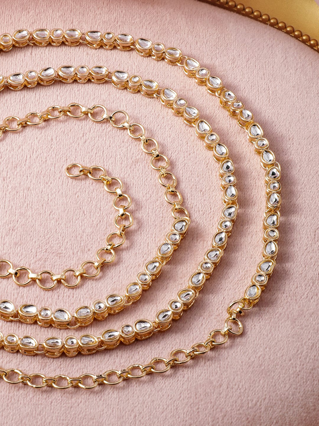 Ivory Whisper Kundan Kamarbandh Gold