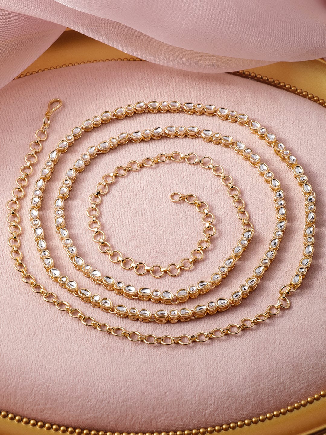 Ivory Whisper Kundan Kamarbandh Gold
