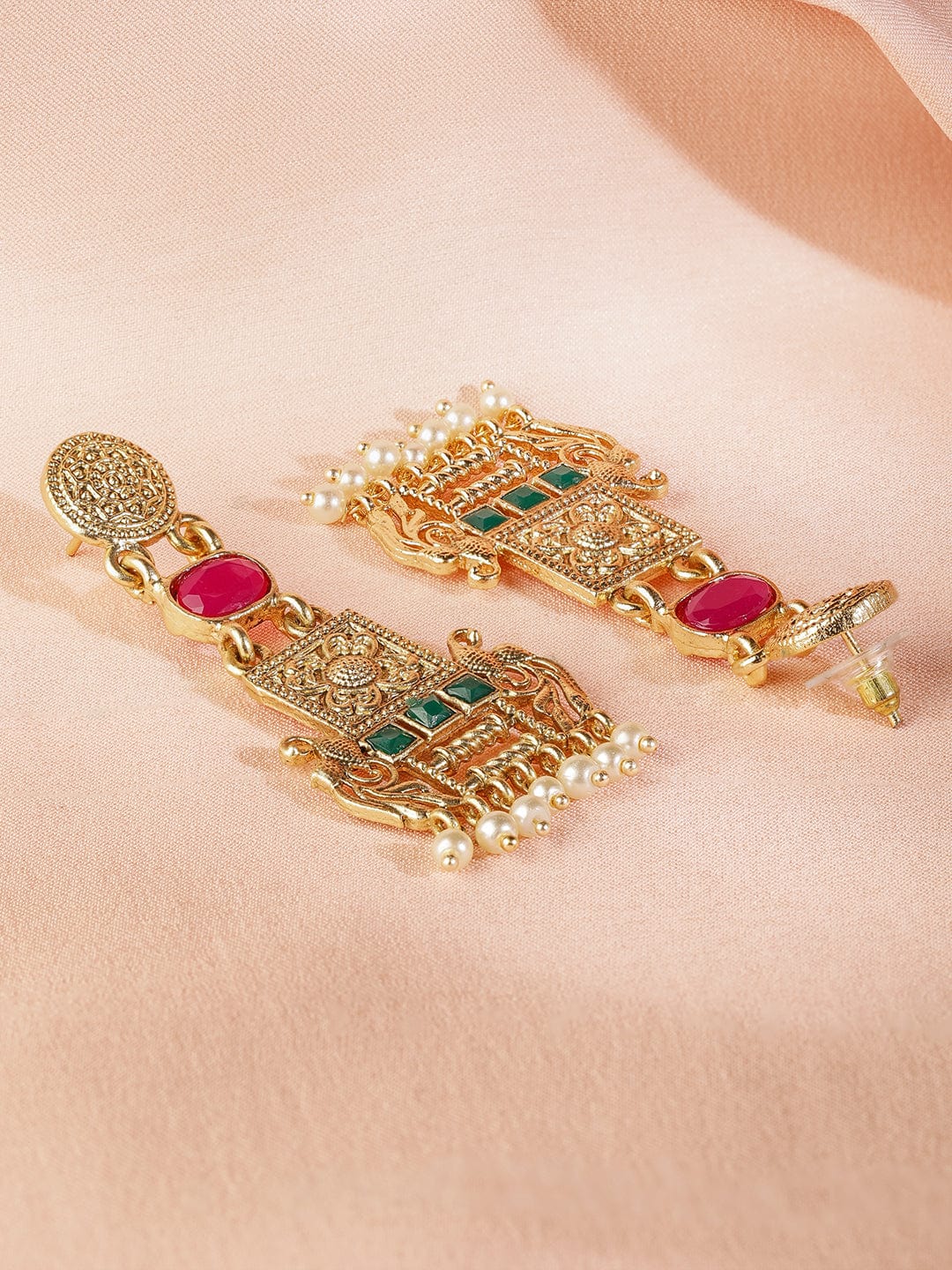 Vivid Muse American Diamond Zirconia Dangler Earrings Gold